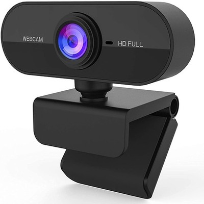 Webcam mit Mikrofon Kamera PC Cam 1080p HD 360° einstellbar USB Webcam für Konfe