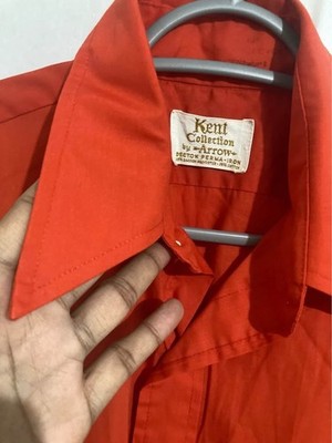kent collection by arrow dagger collar shirt 1970's red sanforized