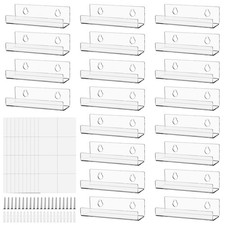 20 PCS 4 Inch Clear Acrylic Vinyl Record Shelf Wall Mount Floating Display