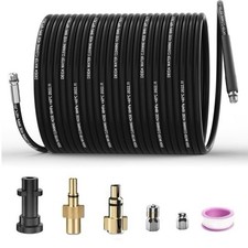 15M Sewer Jetter Drain Cleaning Hose Kit for Karcher K2-K7 Bosch Lavor + Nozzles