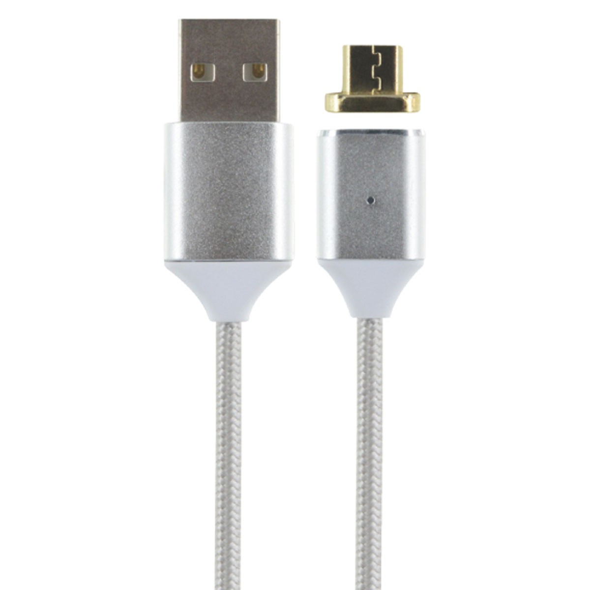 Câble micro USB magnétique BigBen en nylon tressé gris