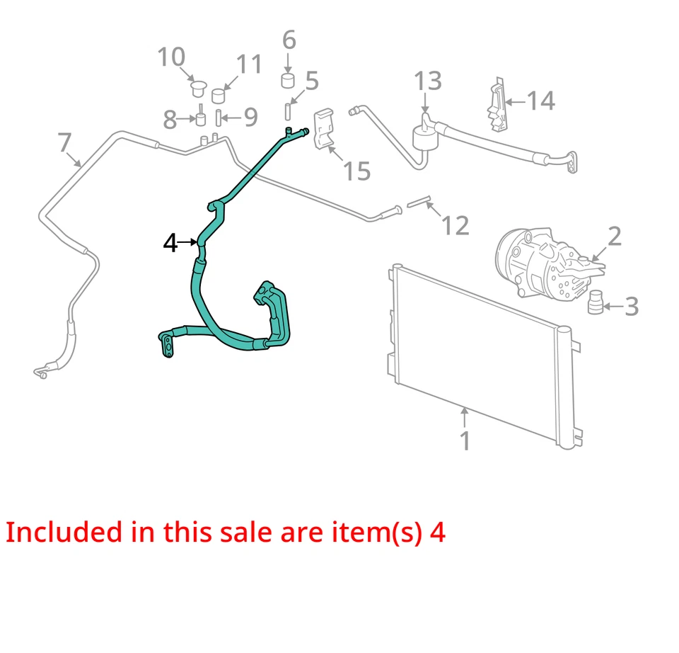 Chevrolet Saturn Malibu Aura 2007-2010 manguera ASM A/C CMPR y CNDSR 20800917 NUEVO Foto 2 de 3