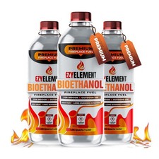 Bioethanol Fireplace Fuel 3x1L - Cleaner-Burning Ethanol for Indoor/Outdoor Fire