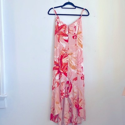 NWT Abel the Label ATL Lola floral button down hi low hem dress sz S
