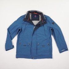 Royal Spencer Mens Jacket Size 50 Blue Polyester Windbreaker Stand Collar Casual