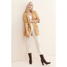 Free People women XS Charly blazer jacket Dirty Chai brown utility gorpcore