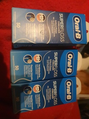 3x 50 Oral-B Superfloss / Zahnseide einzelnen Fäden - Zahnspange , Brücken usw.
