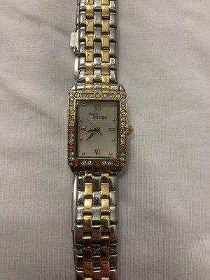 Steel By Design Women's Wrist Watch Stainless Steel Crystal , MOP,Two Tone 20457