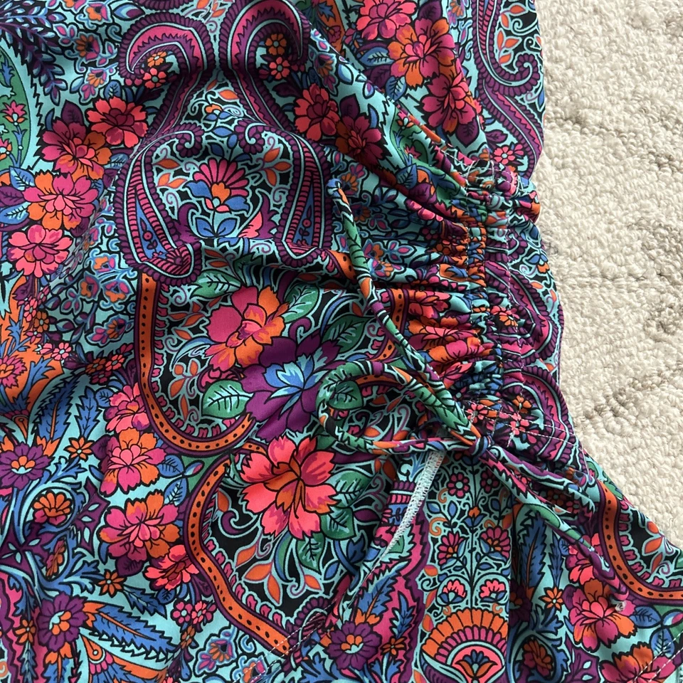 Traje de baño Moontide para mujer estampado cachemir acolchado acanalado cadera cordón de una pieza 6 Foto 2 de 4