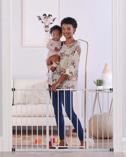 Baby Safety Gate 29”- 47” Extra Wide Walk Thru Pet Dog Fence Door Child Indoor - Picture 9 of 12