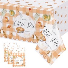 3 Pack Little Cutie Pie Baby Shower Plastic Tablecloths,108x54inch