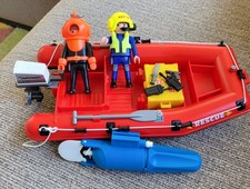 Playmobil Rescue Dinghy Figures Underwater Motor and Accessories Vgcondition