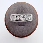 VTG Sterling Silver 925 Cubic Zirconia Floral Design Statement Ring Size 9