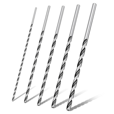 5-Piece Extra Long Wood Drill Bit Set: 2 mm, 3 mm, 3.5 mm, 4 mm, 5 mm
