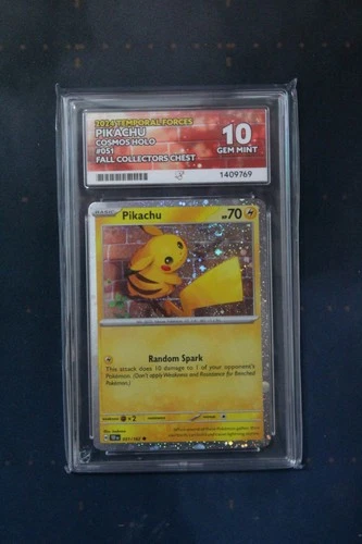 Pokemon Pikachu 051/162 Temporal Forces Fall Collectors Chest Cosmos Holo ACE 10