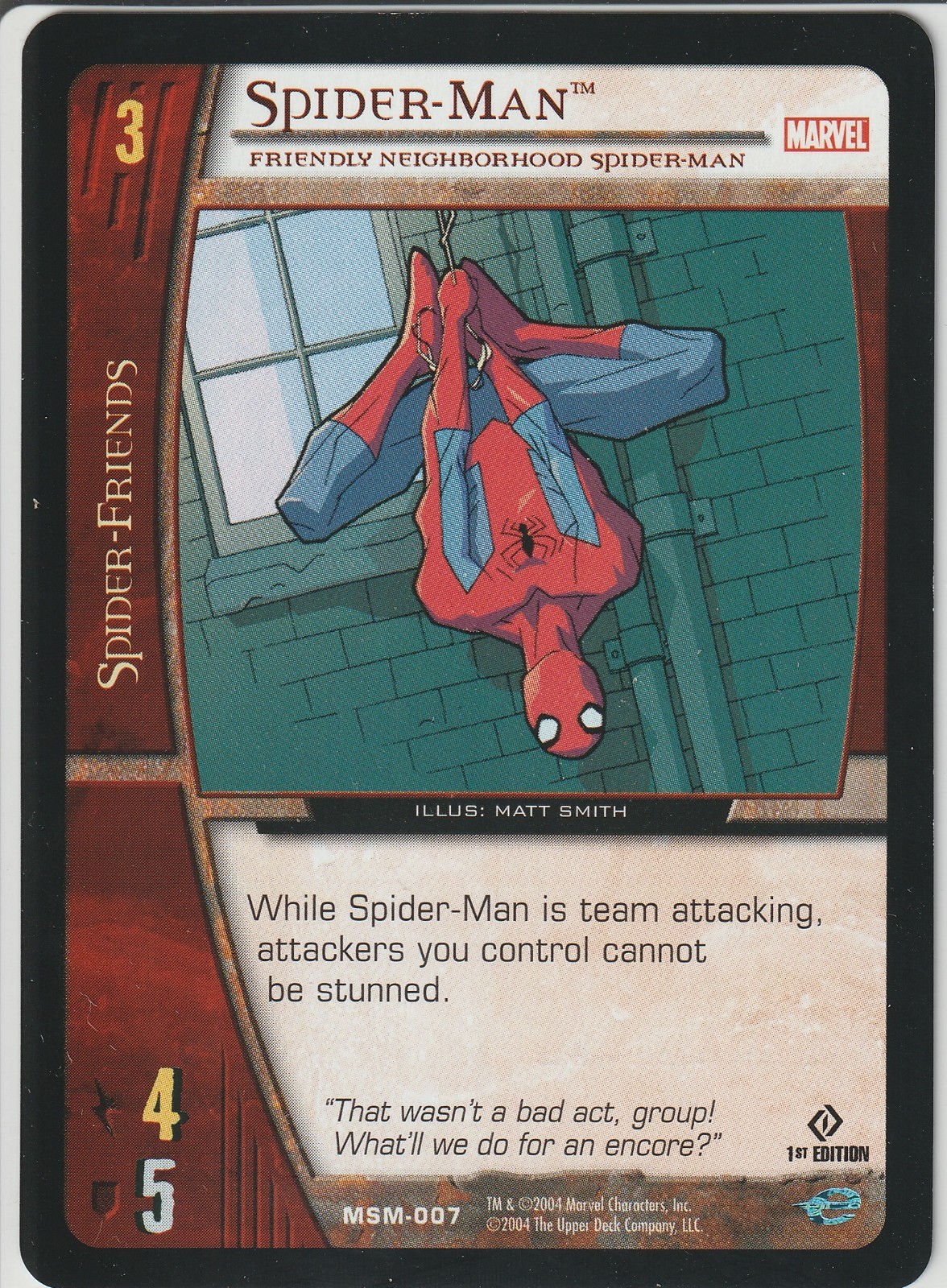 2004 Upper Deck Marvel VS System 1st Edition - MSM007 Spider-Man