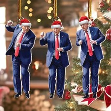 Donald Trump Christmas Ornament 2025 Set of 3 - Trump Ornaments for Christmas Tr