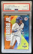 2019 Topps Fire Vladimir Guerrero Jr. Orange Rookie RC #/299 Blue Jays PSA 10
