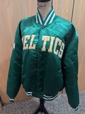 Giacca starter vintage anni 80 NBA Boston Celtics verde raso taglia XL USA