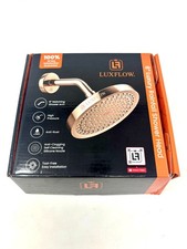 LUXFLOW Shower Head Shower Arm Radiant Rose Gold 6 Inch