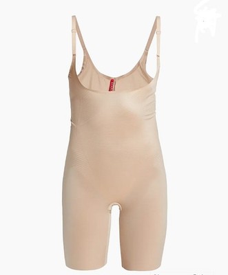 SPANX: Thinstincts 2.0 Open-Bust , Open Crotch Mid-Thigh Bodysuit Sz Large  NWT 