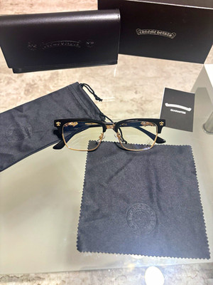 Chrome Hearts CH1143 53-20-138 Black Full Rim Eyeglasses Frames Metal/Plastic