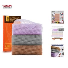 3 Pieces African exfoliating net African Net Long Net Bath Sponge Exfoliating...