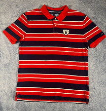 Tommy Hilfiger Classic Fit Polo Shirt Men's XL Red White Blue Stripes SS Logo