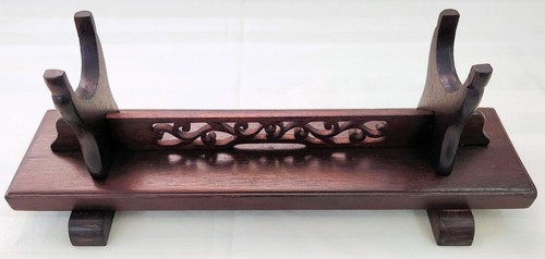 Samurai Sword Knife Dagger Weapon Display Rack Holder Stand Base Wood Vintage