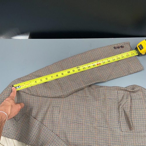 Chaps Ralph Lauren Blazer Mens 50R Silk Wool Houndstooth Suit Jacket Sport Coat - Picture 6 of 6