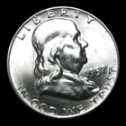 1957-D Franklin Half Dollar Silver Coin -- Gem BU+ FB? Condition Coin --- #KK264