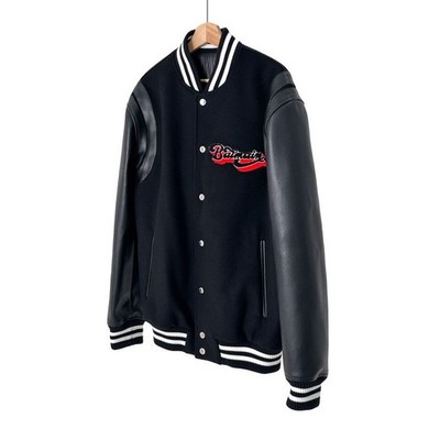 Balmain Herren Wolle Leder Teddy College Blouson Jacke 50 143524752