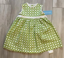 New! Francis Johnston by Simi Green & White Circle Sleeveless Dress with Sash, 2