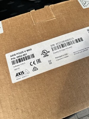 Axis P3225-V MKII Network Dome Security Camera 1080p Day/Night- NEW/OPEN BOX