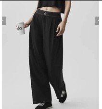 Alo Yoga Suit Up Trouser Quick-Dry Loose Fit Wide Leg Black Size Small NWT