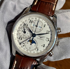 Longines Master Collection Moon Phase Automatic Chronograph Wristwatch Pristine