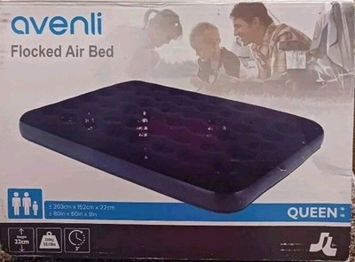 Flocked Air Bed, Avenli, Queen size, Flocked Surface, 80x60x9