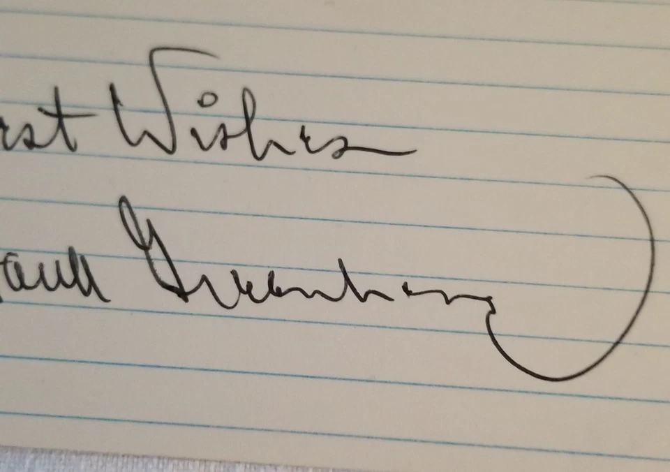 Autographed 3x5 card Detroit Tigers HOF Hank Greenberg - Image 3 of 3