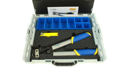 KLAUKE Crimpzange 6-50mm2 K05 + WEICON Abisolierzange 4-16mm / LBOXX17 Koffers