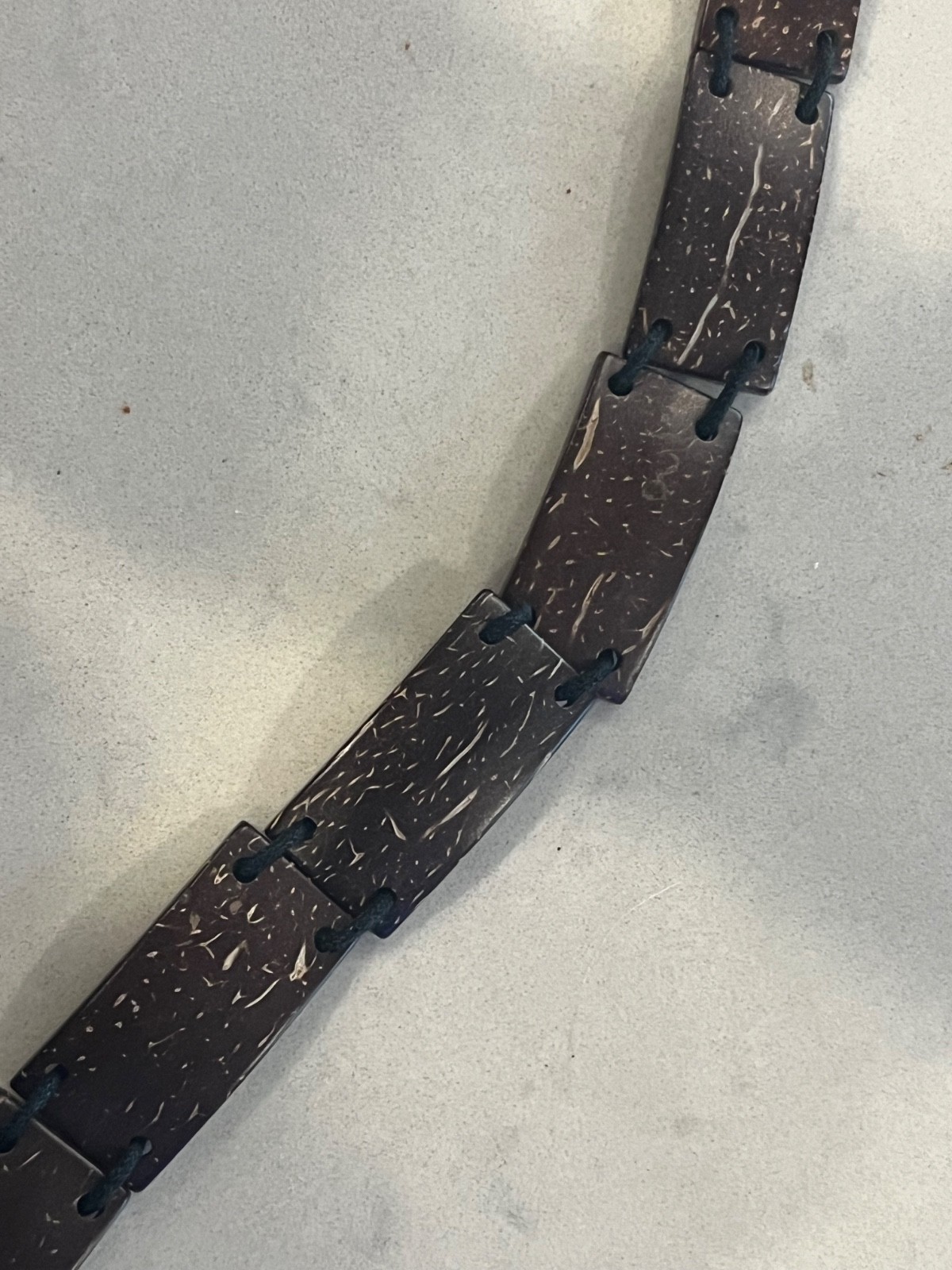 Women's Wood Coconut Shell Rectangular Panel Belt… - image 2