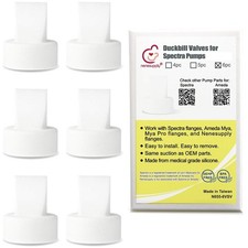 6 Pack Duckbill Valves Compatible with Spectra S1 S2 Breast Pumps Replacement