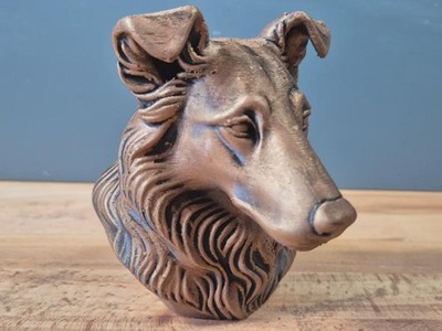 Smooth Collie Büste / Realistic Smooth Collie Bust - Handbemalt & Detailliert