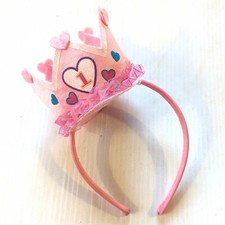 Girls One year old happy birthday crown party headband