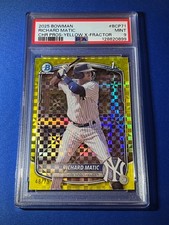 2025 Bowman Chrome Richard Matic #BCP-71 Yellow X-Fractor /75 PSA 9 MINT