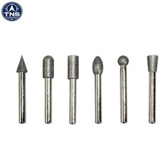 Diamond Burrs Set - 6 Assorted Shapes, 1/4 Inch Shank, Ideal for Fine Detailing