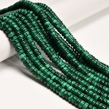 High Quality Natural Malachite Smooth Rondelle Disc Beads 2-4.5x8mm 15.5''Strand