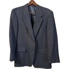 Hart Schaffner Marx Sport Coat Men 41R Gray Glen Plaid 100 Virgin Wool Blazer