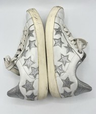 Zadig  Voltaire Women  s Sneakers Shoes 39 US 8 Distressed White Leather Stars