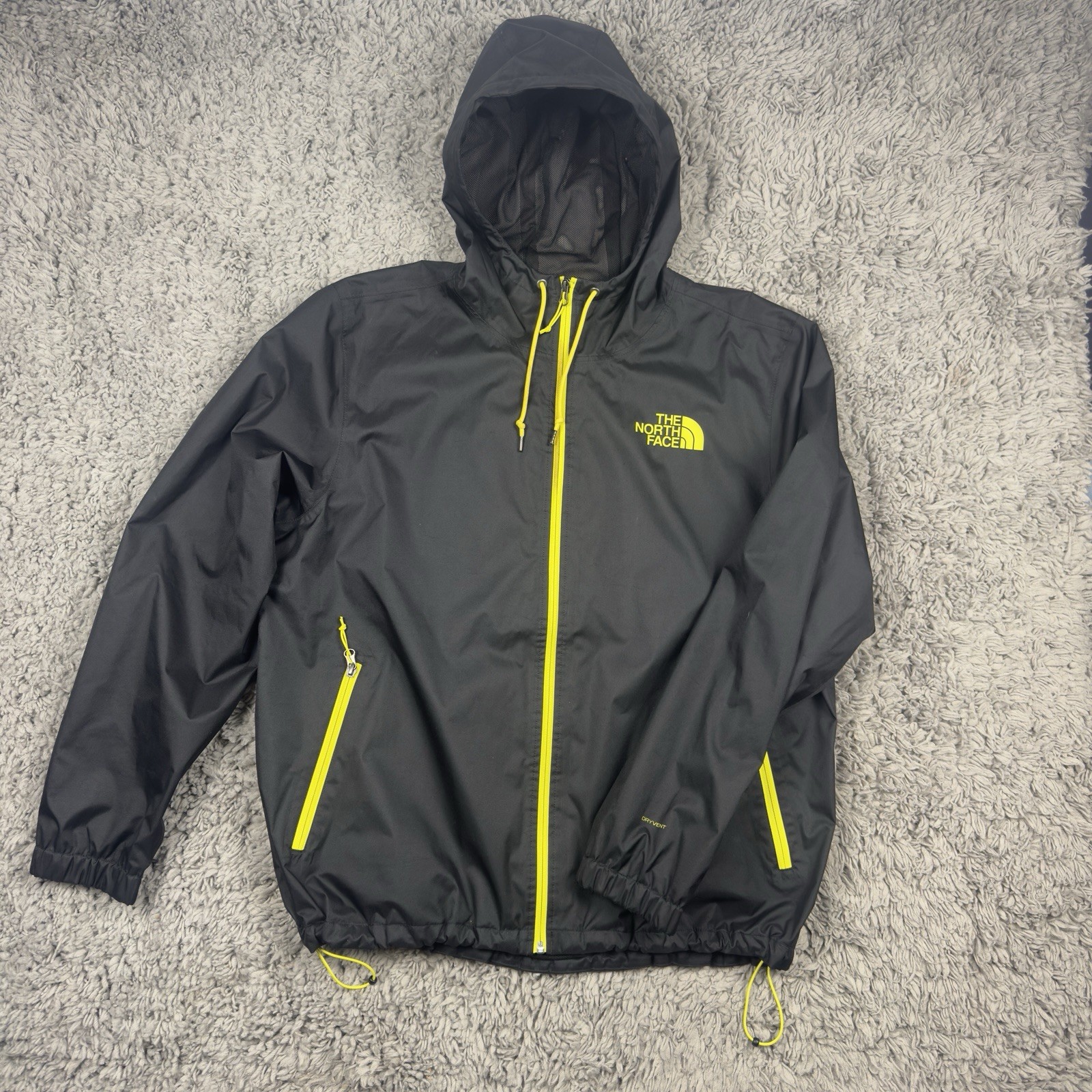 Black North Face Novelty Rain Shell Relaxed Fit Jacket, Men’s XL, Women’s XXL