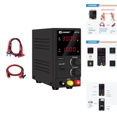 Labornetzteil 30v 10a, labornetzgerätSchwarz，Dc power supply 4-stellige LED-A...